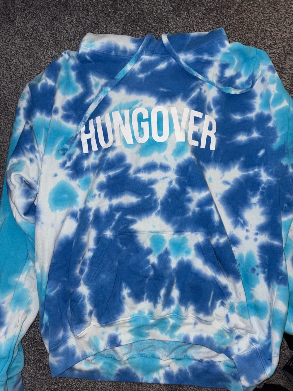 Hungover Tie-Dye Blue Hoodie